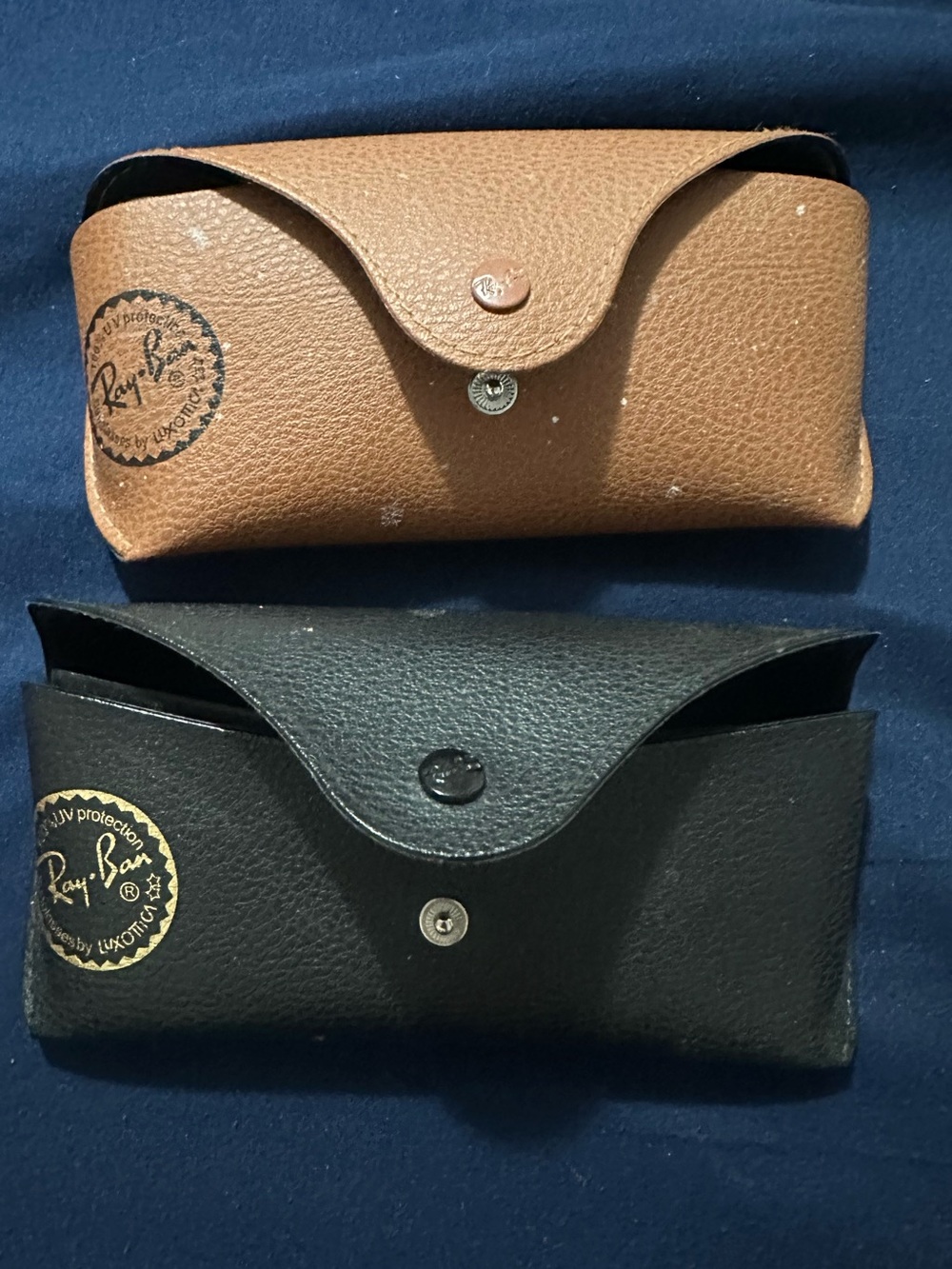 Ray-Ban Brown and Black Hard Sunglass Cases Duo